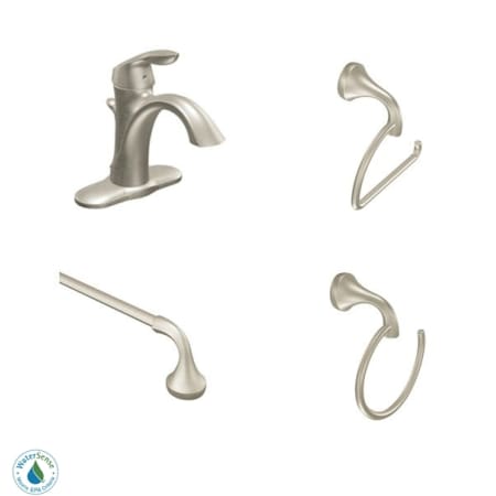 A large image of the Moen Eva Faucet and Accessory Bundle 2 Brushed Nickel