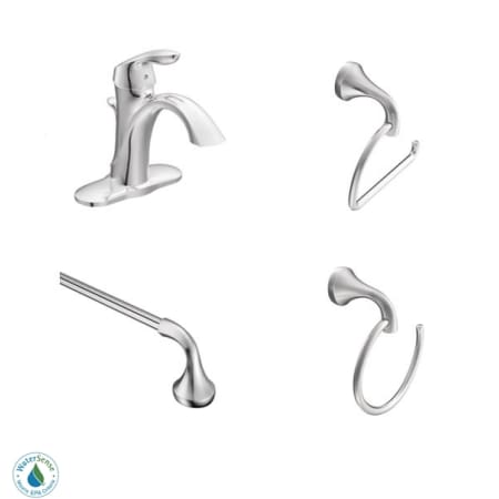 A large image of the Moen Eva Faucet and Accessory Bundle 2 Chrome