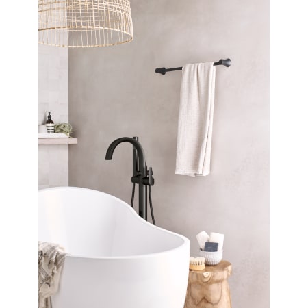 Moen S3105bl Matte Black Doux Floor Mounted Tub Filler