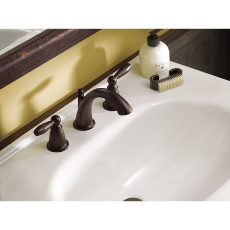 A large image of the Moen T6620 Moen-T6620-Installed Oil Rubbed Bronze