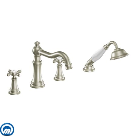 A large image of the Moen TS21102 Brushed Nickel