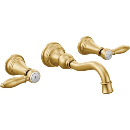 moen gold faucet bathroom brushed widespread handle weymouth watersense sink lowes
