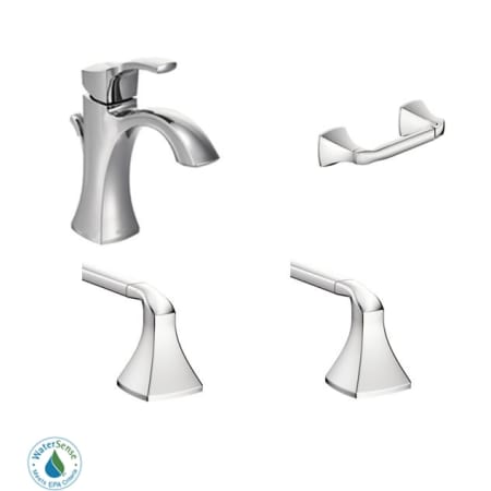A large image of the Moen Voss Faucet and Accessory Bundle 3 Chrome
