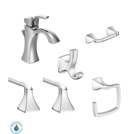 A large image of the Moen Voss Faucet and Accessory Bundle 4 Chrome