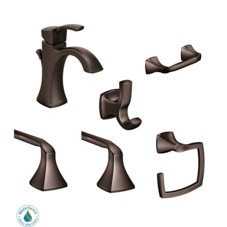 A large image of the Moen Voss Faucet and Accessory Bundle 4 Oil Rubbed Bronze