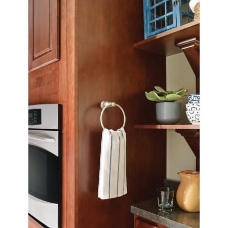 A large image of the Moen YB1086 Moen-YB1086-Brushed Nickel towel ring in kitchen