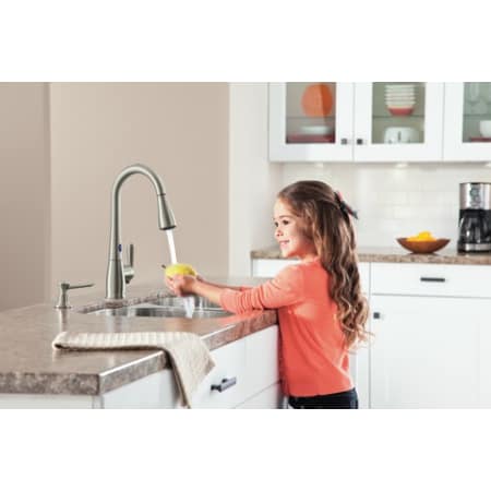 Moen 87350ESRS Spot Resist Stainless Hayfield Single Handle ...