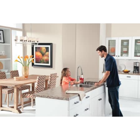 Moen 87350ESRS Spot Resist Stainless Hayfield Single Handle ...