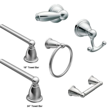 A large image of the Moen Brantford Accessories Bundle 2 Chrome