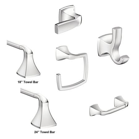 A large image of the Moen Voss Accessories Bundle 1 Chrome