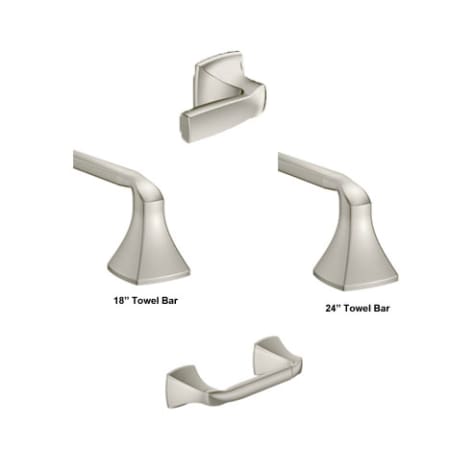 A large image of the Moen Voss Accessories Bundle 2 Brushed Nickel
