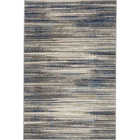 A large image of the Mohawk Home EEBER 063096 EE Furie Stripe Gray / Dark Blue