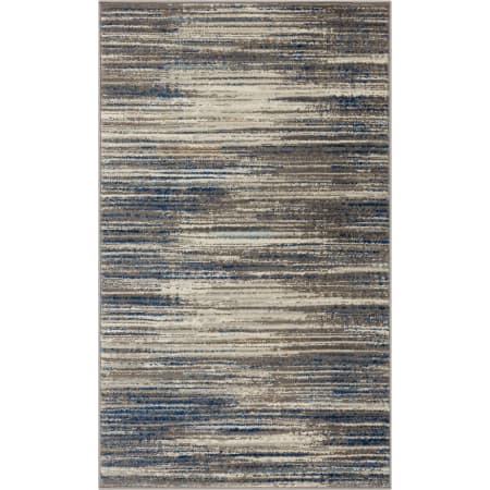 A large image of the Mohawk Home EEBER 358060 EE Furie Stripe Gray / Dark Blue