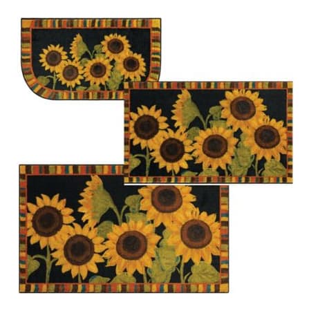 A large image of the Mohawk Home ZW204-SUNFLOWERS-3PC-SET Black
