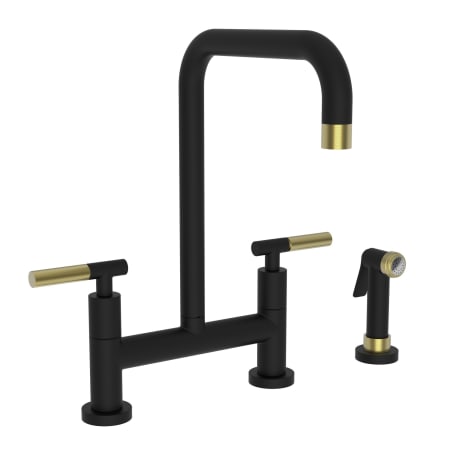 A large image of the Newport Brass 3360-5413 Flat Black X Satin Brass (PVD)