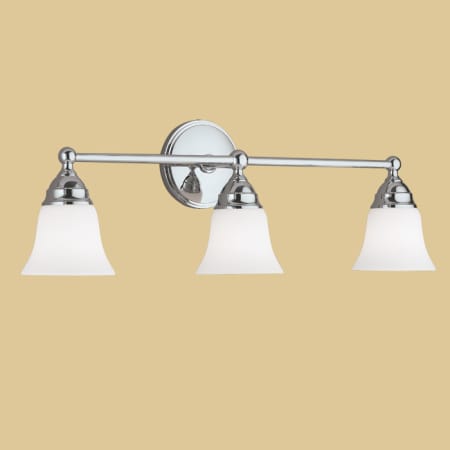A large image of the Norwell Lighting 8583 Chrome with Bell Shiny Opal Glass