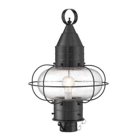 A large image of the Norwell Lighting 1510 Gun Metal with Seedy Glass