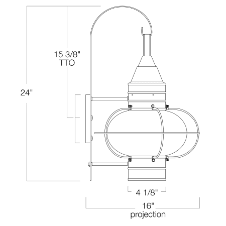 A large image of the Norwell Lighting 1512 Dimensional Drawing