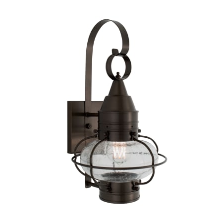 A large image of the Norwell Lighting 1513 Bronze with Seedy Glass