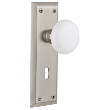 A large image of the Nostalgic Warehouse NYKWHI_PSG_238_KH Satin Nickel