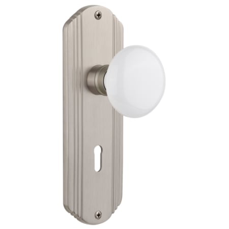 A large image of the Nostalgic Warehouse DECWHI_MRT_214_KH Satin Nickel