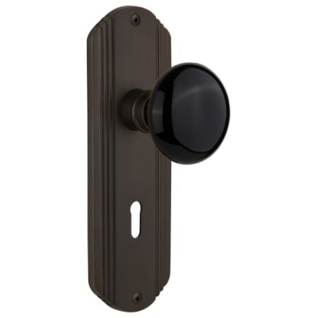 A large image of the Nostalgic Warehouse DECBLK_MRT_214_KH Oil-Rubbed Bronze