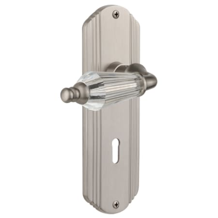 A large image of the Nostalgic Warehouse DECPRL_MRT_214_KH Satin Nickel