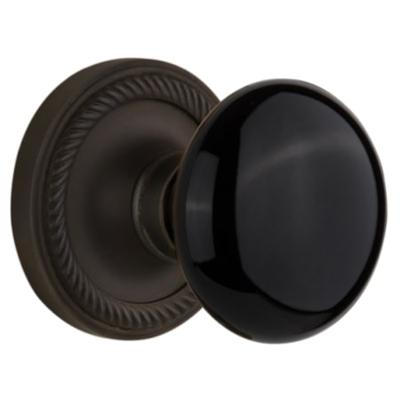 A large image of the Nostalgic Warehouse ROPBLK_PSG_234_NK Oil-Rubbed Bronze