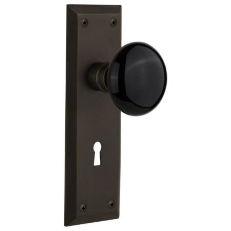 A large image of the Nostalgic Warehouse NYKBLK_SD_KH Oil-Rubbed Bronze