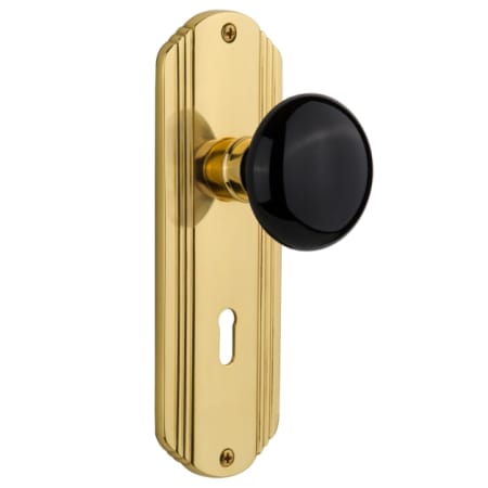 A large image of the Nostalgic Warehouse DECBLK_MRT_214_KH Polished Brass