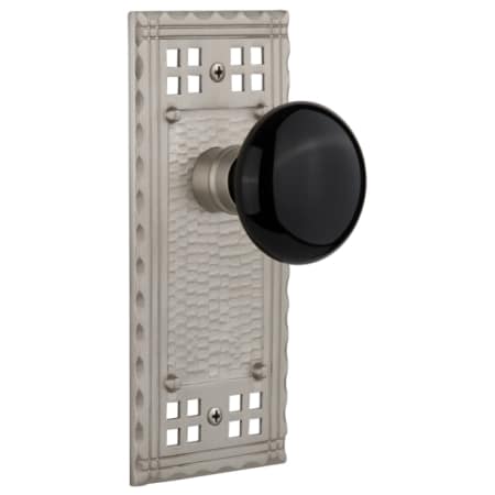 A large image of the Nostalgic Warehouse CRABLK_DP_NK Satin Nickel