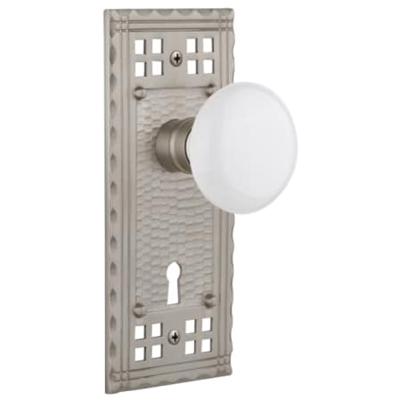 A large image of the Nostalgic Warehouse CRAWHI_MRT_214_KH Satin Nickel