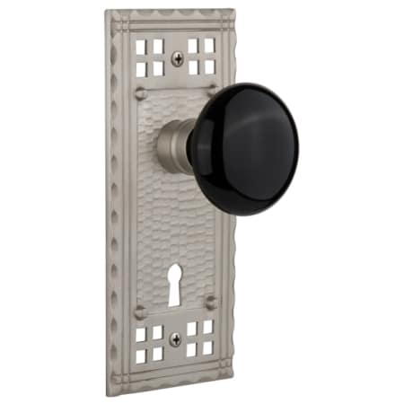 A large image of the Nostalgic Warehouse CRABLK_MRT_214_KH Satin Nickel