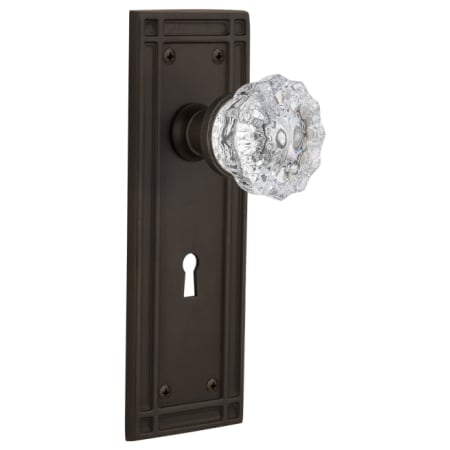 Nostalgic Warehouse 716128 Oil-Rubbed Bronze Vintage Fluted Crystal Dummy Door Knob Set with ...