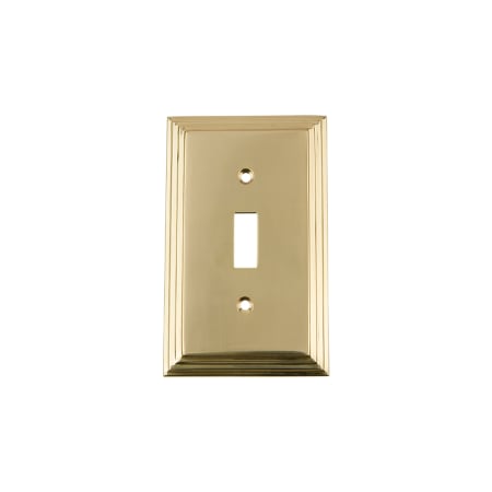 A large image of the Nostalgic Warehouse DEC_SWPLT_T1 Polished Brass