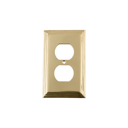 A large image of the Nostalgic Warehouse DEC_SWPLT_D Polished Brass