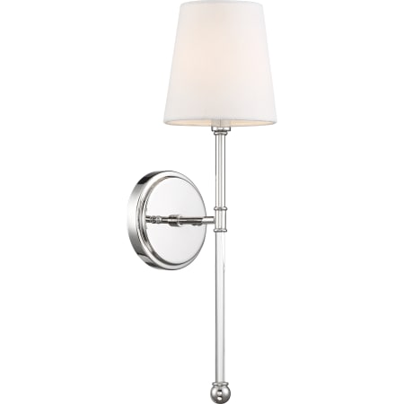 A large image of the Nuvo Lighting 60/6687 Polished Nickel / White Fabric