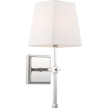 A large image of the Nuvo Lighting 60/6707 Polished Nickel / White Fabric