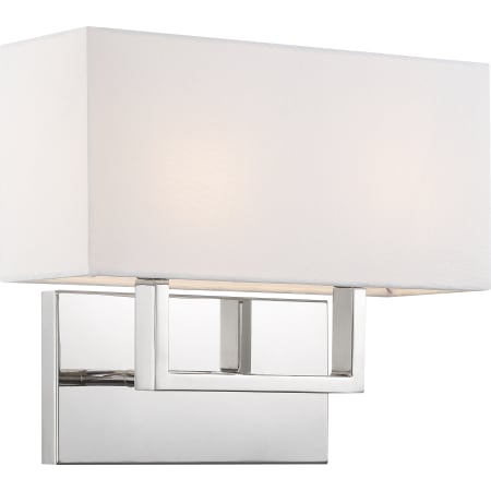A large image of the Nuvo Lighting 60/6717 Polished Nickel / White Fabric