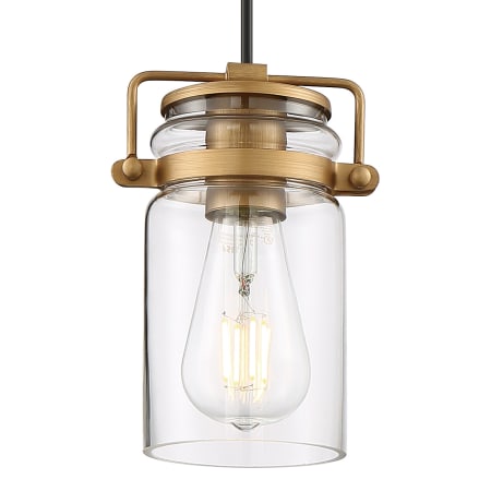 A large image of the Nuvo Lighting 60/6731 Vintage Brass / Clear
