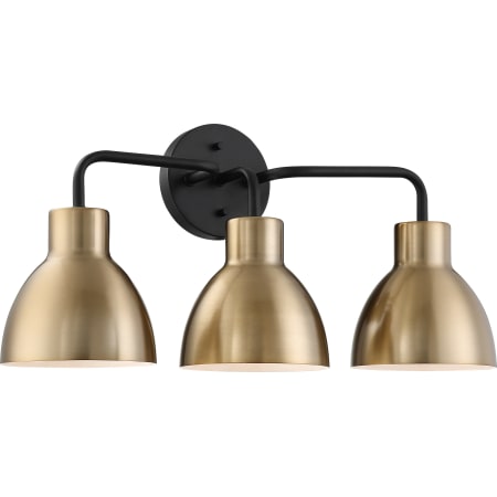 A large image of the Nuvo Lighting 60/6773 Matte Black / Burnished Brass
