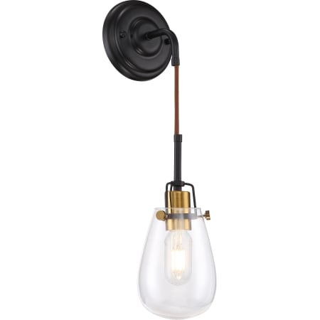 A large image of the Nuvo Lighting 60/6851 Black / Vintage Brass Accents