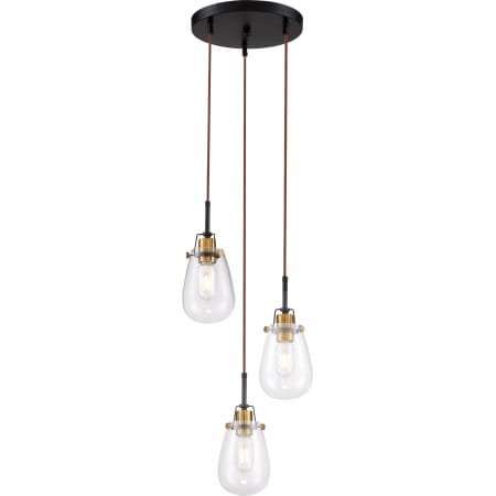 A large image of the Nuvo Lighting 60/6853 Black / Vintage Brass Accents