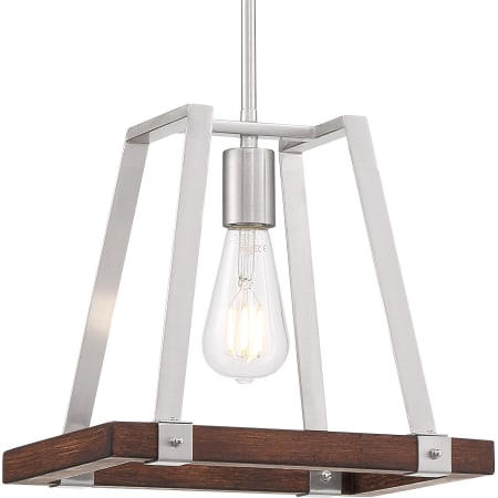 A large image of the Nuvo Lighting 60/6882 Brushed Nickel / Nutmeg Wood