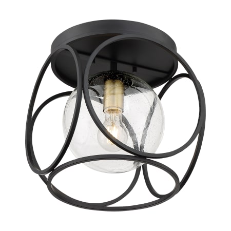 A large image of the Nuvo Lighting 60/6936 Black / Vintage Brass