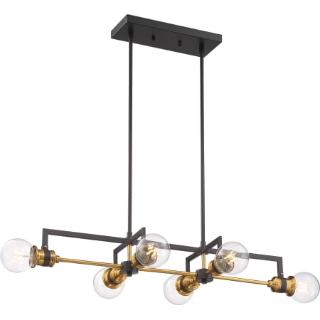 A large image of the Nuvo Lighting 60/6977 Warm Brass / Black
