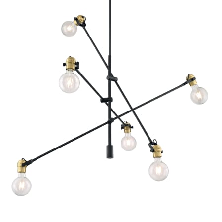 A large image of the Nuvo Lighting 60/6989 Black / Brass Accents