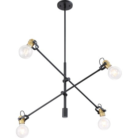 A large image of the Nuvo Lighting 60/6990 Black / Brushed Brass