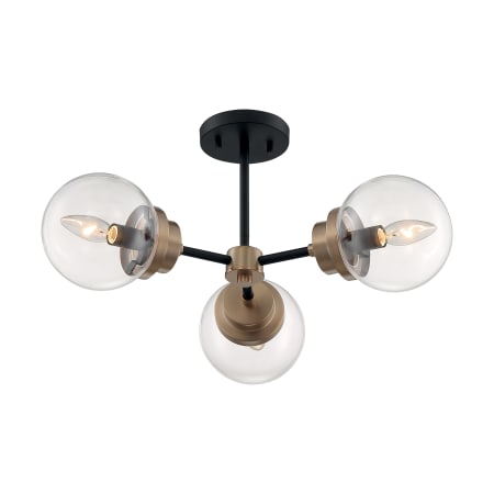 A large image of the Nuvo Lighting 60/7123 Matte Black / Brass Accents