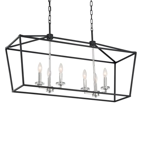 A large image of the Nuvo Lighting 60/7146 Matte Black / Polished Nickel Accents